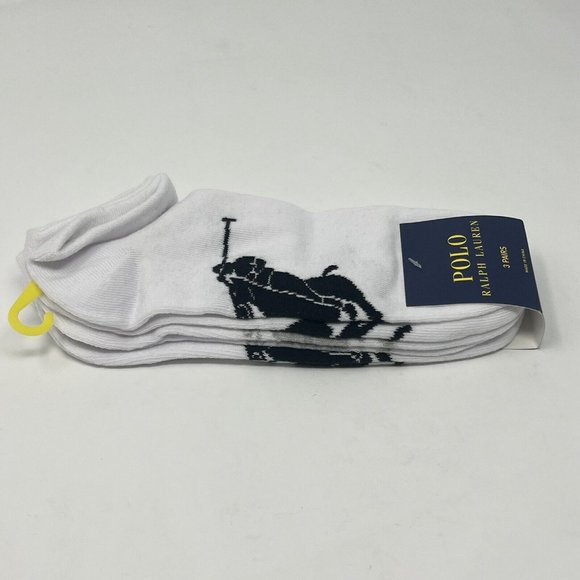 Polo Ralph Lauren Men's Socks, Athletic Big Pony Polo, 3-Pack, Low Cut Sz 10-13 - Picture 3 of 4